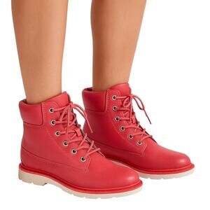 Lugz pink Laceup high top boot. I” heel size 7 new without box